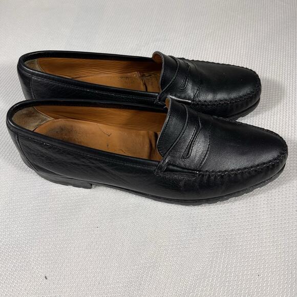 SALVATORE FERRAGAMO‎ Mens Black Classic Penny Loafers Size 9 EE - Picture 3 of 12